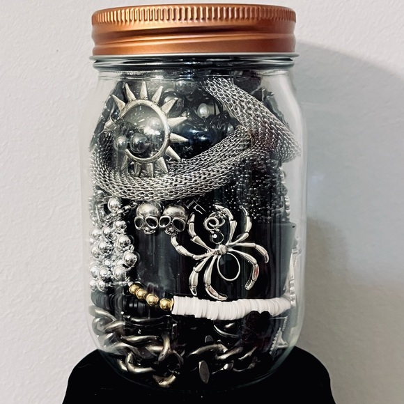 Other - Mystery Jewelry Jar - Gothic Black and Silver
